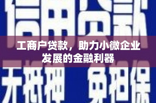 临淄工商户贷款，助力小微企业发展的金融利器