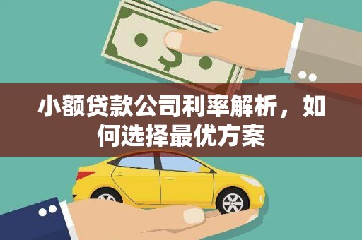临淄小额贷款公司利率解析，如何选择最优方案