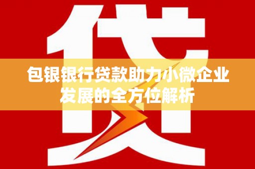临淄包银银行贷款助力小微企业发展的全方位解析