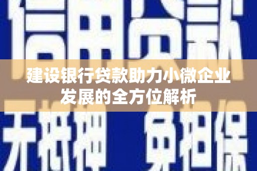 临淄建设银行贷款助力小微企业发展的全方位解析