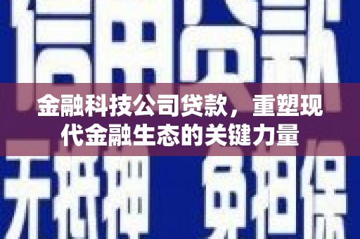 临淄金融科技公司贷款，重塑现代金融生态的关键力量