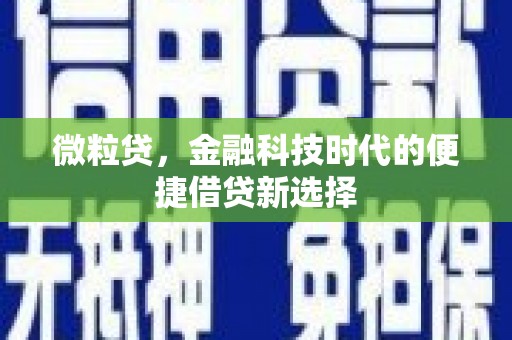 临淄微粒贷，金融科技时代的便捷借贷新选择